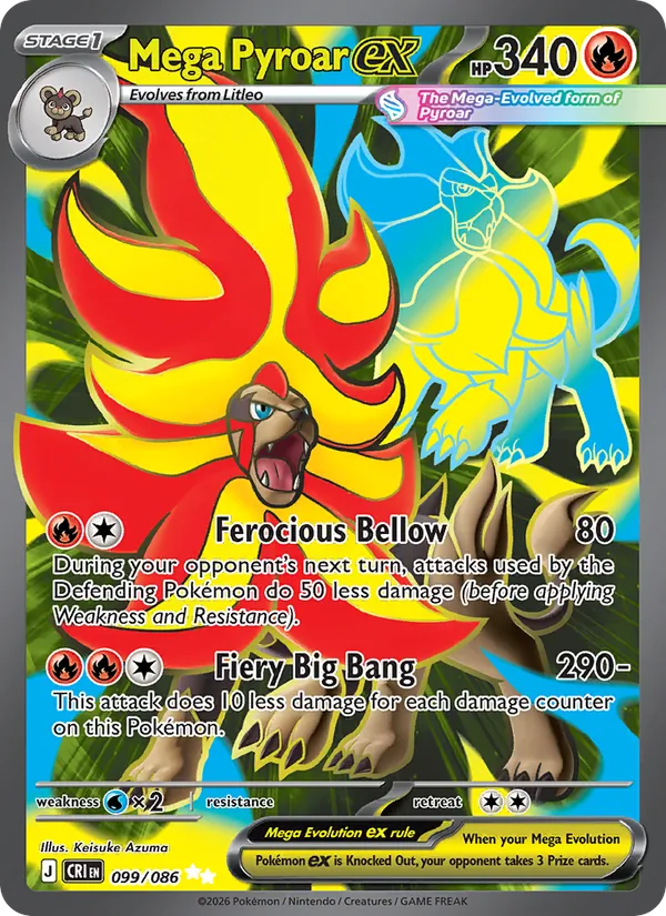 Mega Pyroar ex — Chaos Rising 099/86