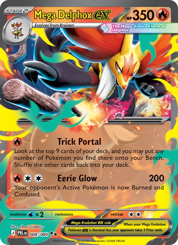 Mega Delphox ex — Pitch Black 008/84