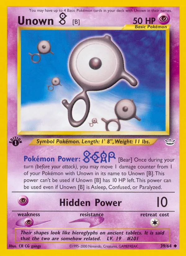 Unown [B] — Neo Revelation 39/64