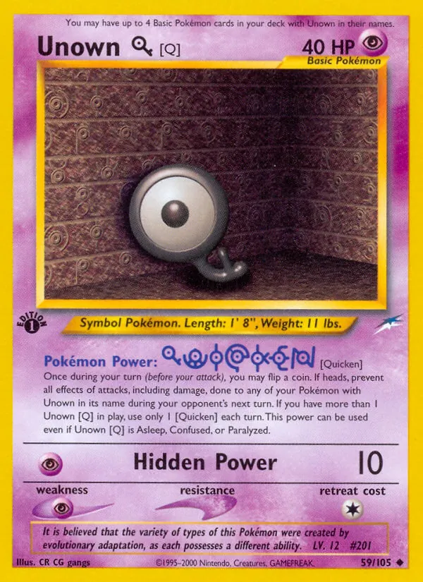 Unown [Q] — Neo Destiny 59/105