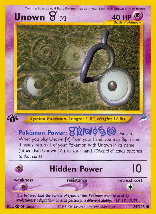 Unown [V] — Neo Destiny 89/105