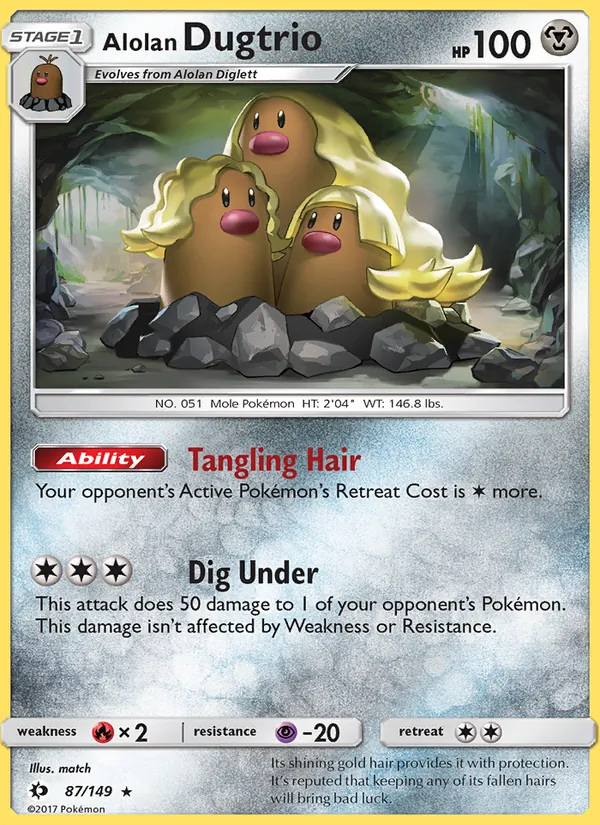 Alolan Dugtrio — Sun & Moon 87/149