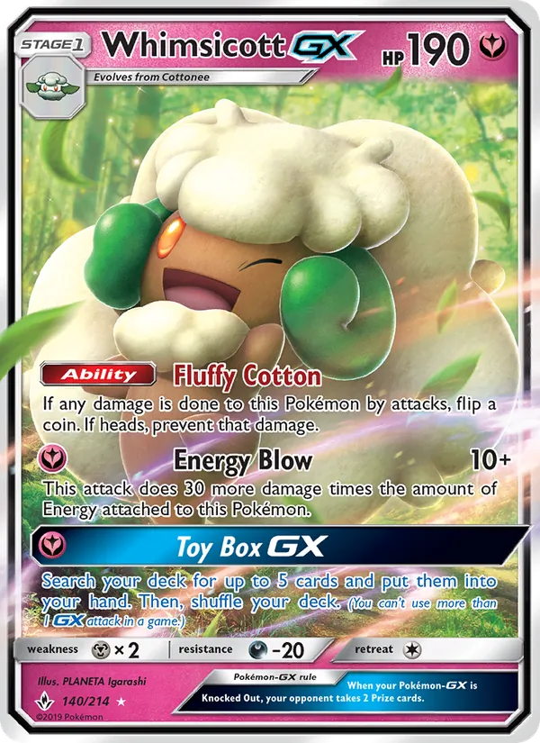 Whimsicott GX — Unbroken Bonds 140/214