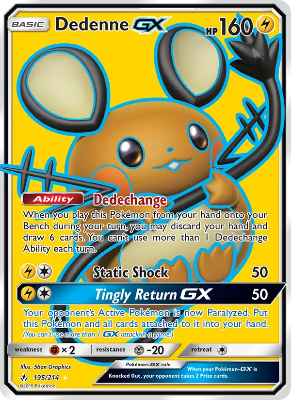 Dedenne GX — Unbroken Bonds 195/214