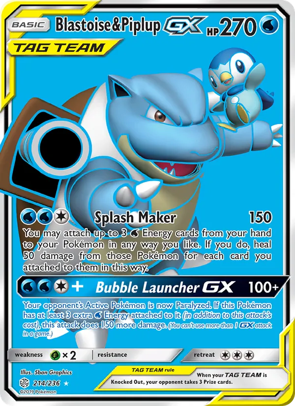 Blastoise & Piplup GX — Cosmic Eclipse 214/236