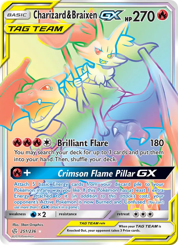 Charizard & Braixen GX — Cosmic Eclipse 251/236