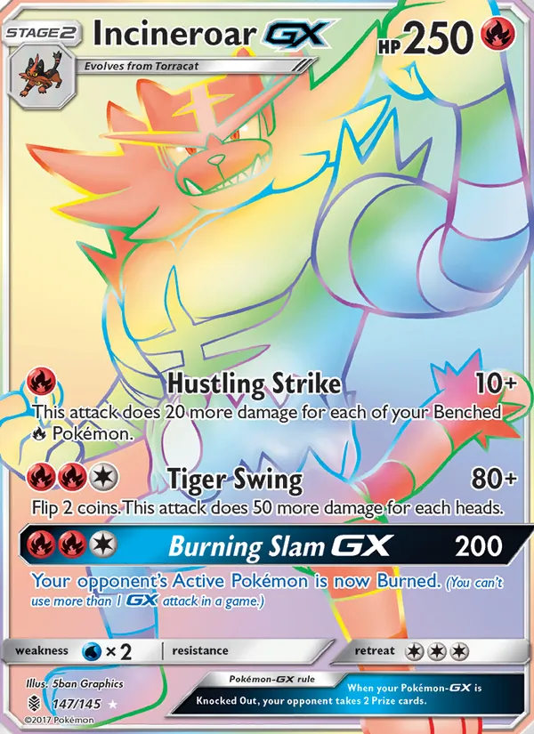 Incineroar GX — Guardians Rising 147/145