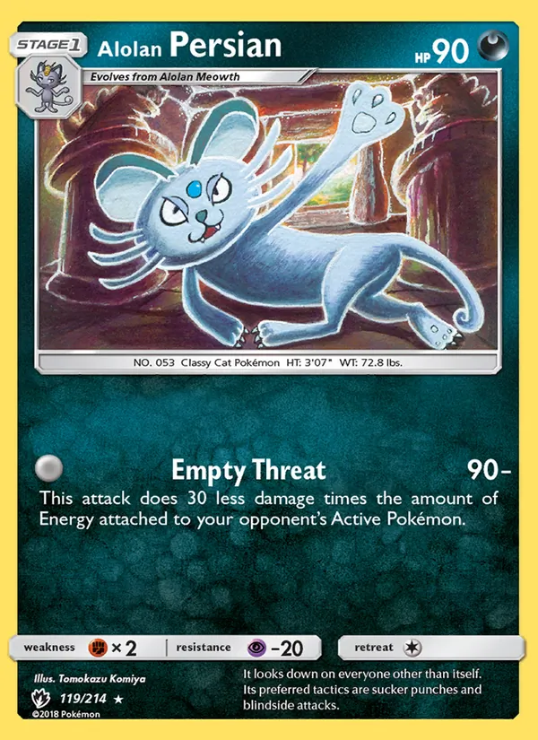 Alolan Persian — Lost Thunder 119/214