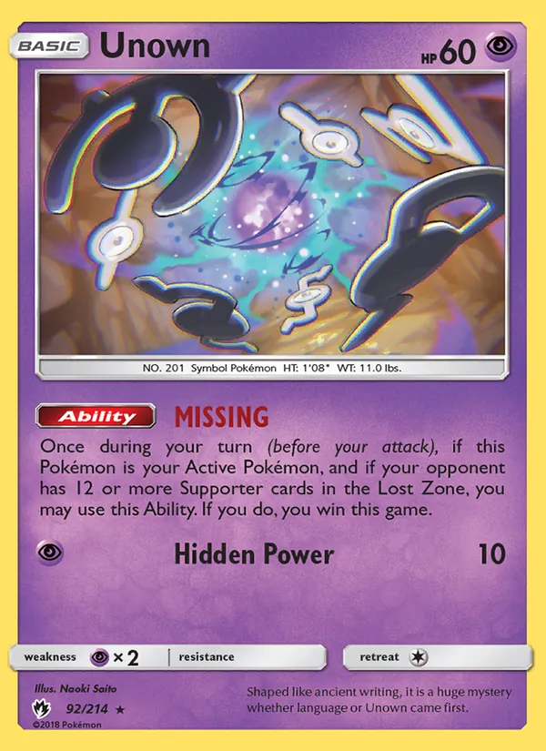 Unown — Lost Thunder 92/214
