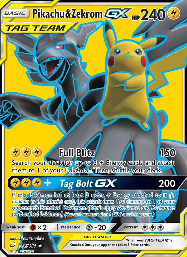 Pikachu & Zekrom GX — Team Up 162/181