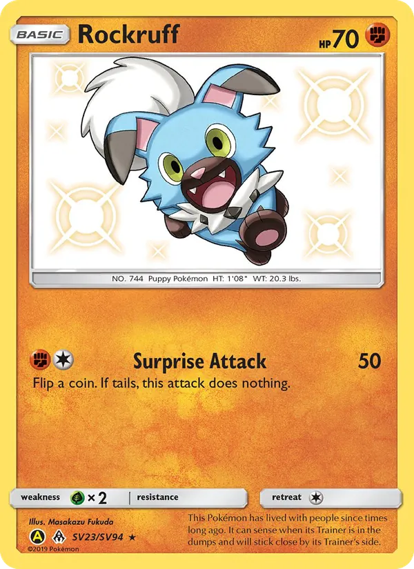 Rockruff — Hidden Fates Shiny Vault SV23/94