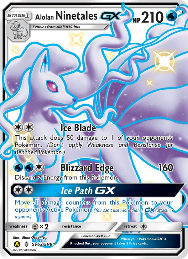 Alolan Ninetales-GX — Hidden Fates Shiny Vault SV53/94
