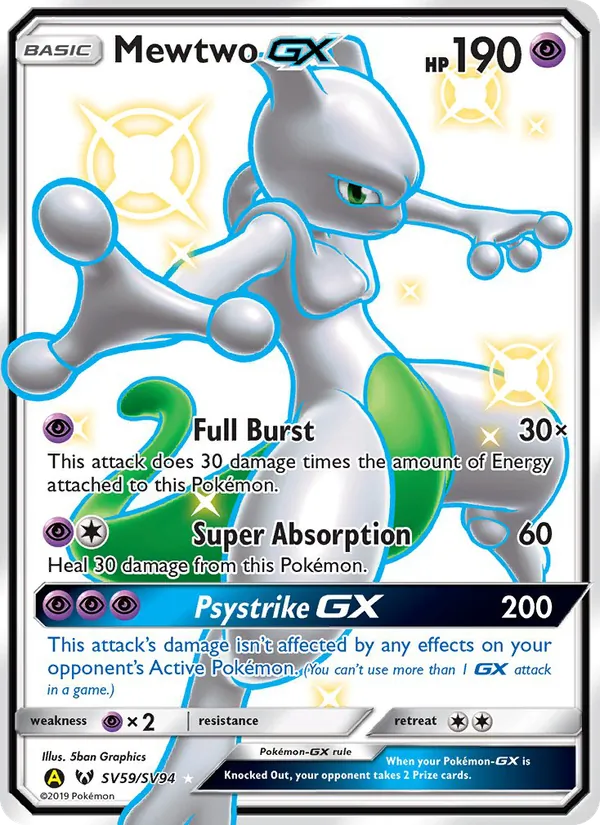 Mewtwo-GX — Hidden Fates Shiny Vault SV59/94
