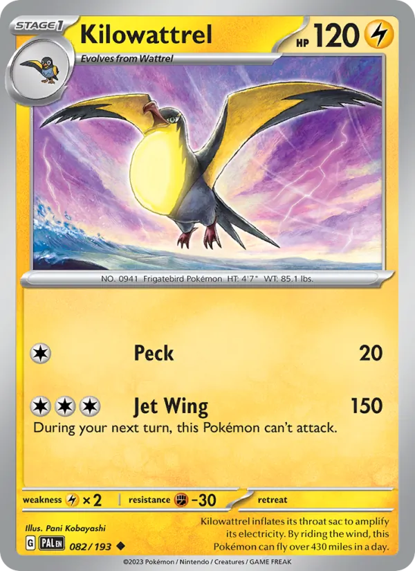 Kilowattrel — Paldea Evolved 082/193