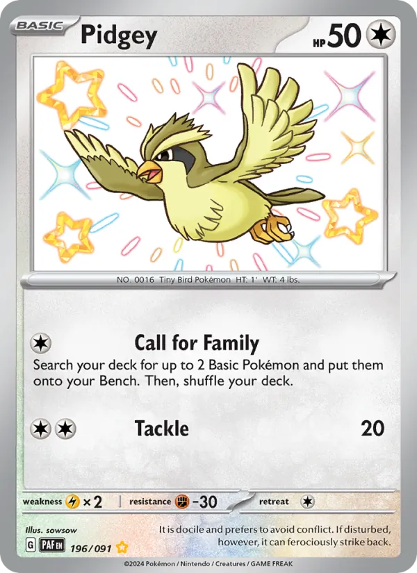 Pidgey — Paldean Fates 196/91
