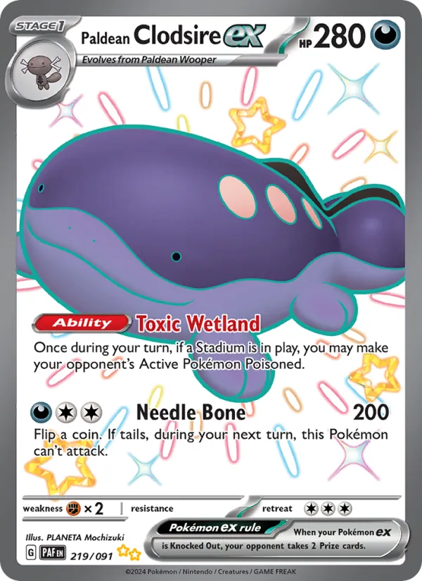Paldean Clodsire ex — Paldean Fates 219/91