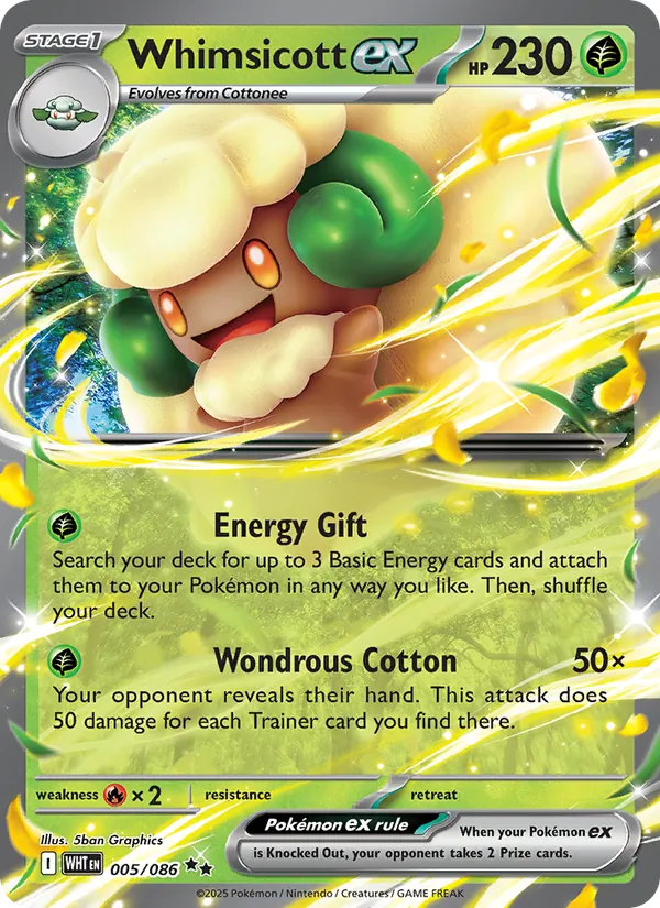 Whimsicott ex — White Flare 005/86