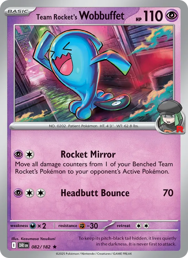 Team Rocket's Wobbuffet — Destined Rivals 082/182