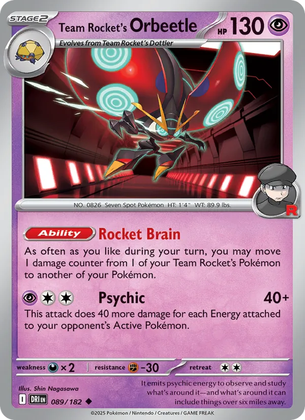 Team Rocket's Orbeetle — Destined Rivals 089/182
