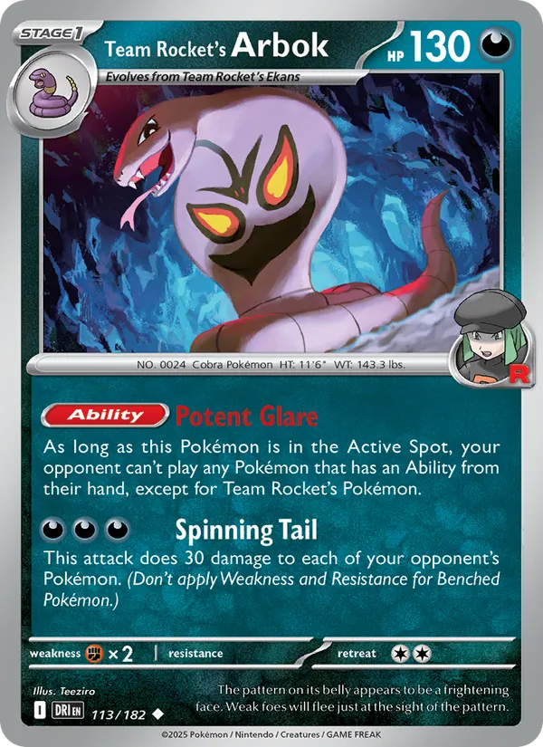 Team Rocket's Arbok — Destined Rivals 113/182