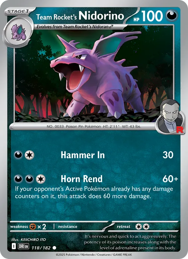 Team Rocket's Nidorino — Destined Rivals 118/182