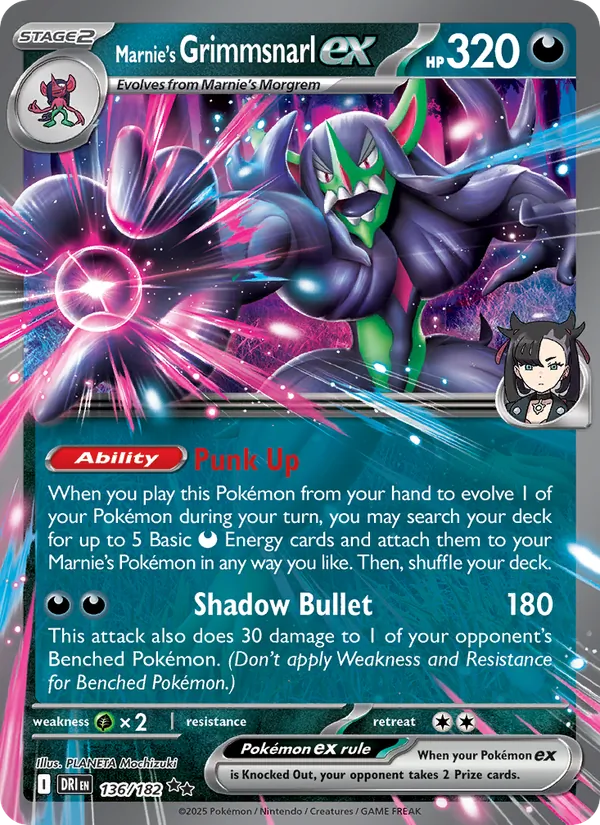 Marnie's Grimmsnarl ex — Destined Rivals 136/182