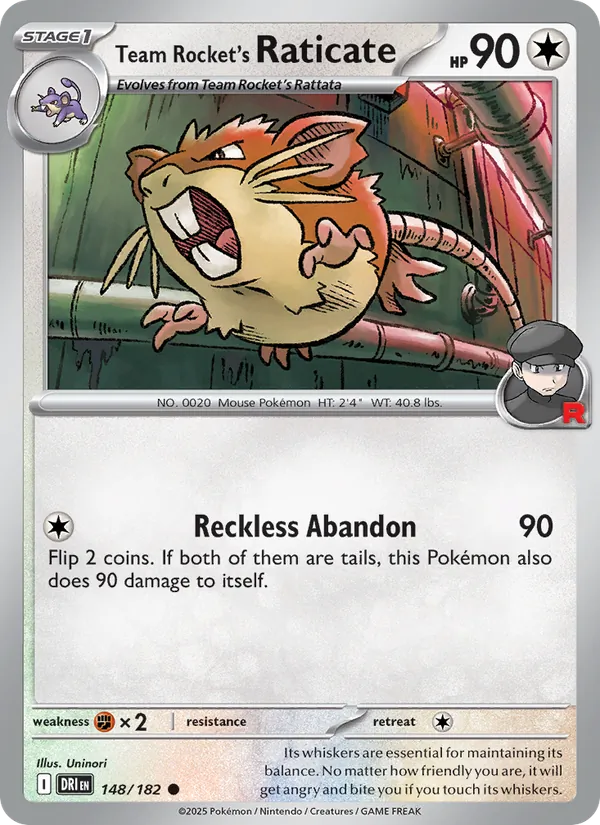 Team Rocket's Raticate — Destined Rivals 148/182