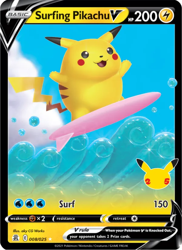 Surfing Pikachu V — Celebrations 8/25