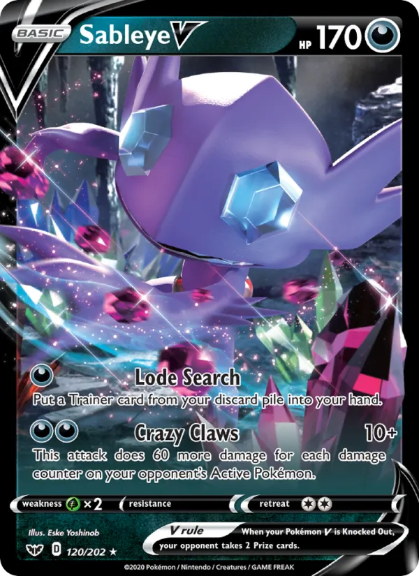 Sableye V — Sword & Shield 120/202