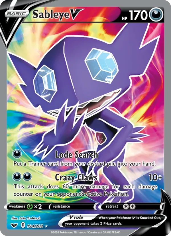 Sableye V — Sword & Shield 194/202