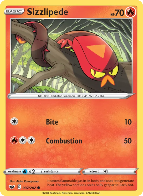 Sizzlipede — Sword & Shield 37/202