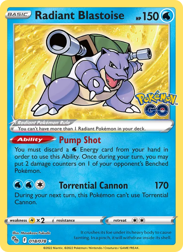 Radiant Blastoise — Pokémon GO 018/78