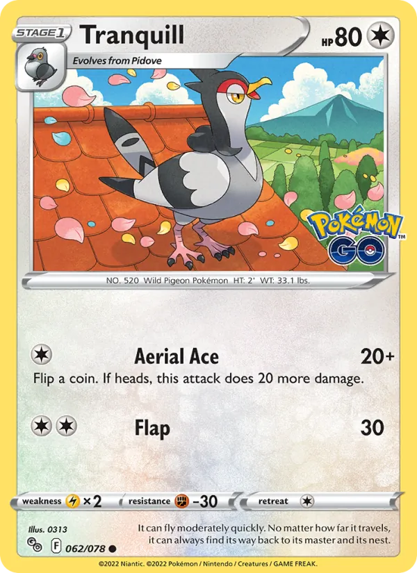 Tranquill — Pokémon GO 062/78