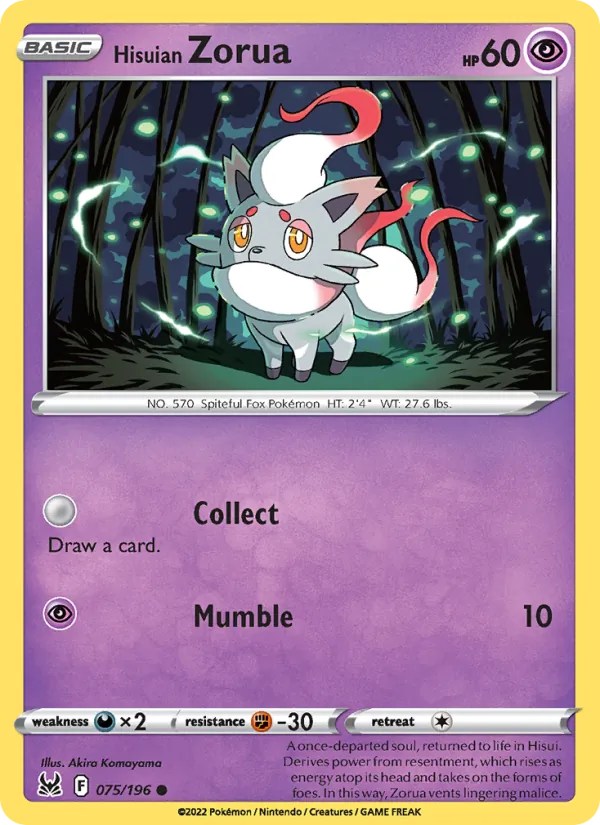 Zorua de Hisui — Origine Perdue 075/196