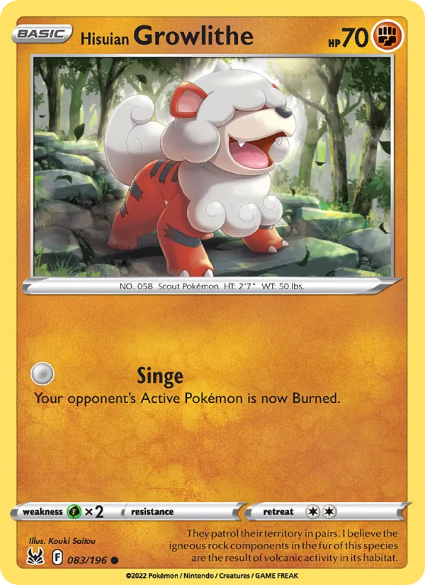 Hisuian Growlithe — Lost Origin 083/196
