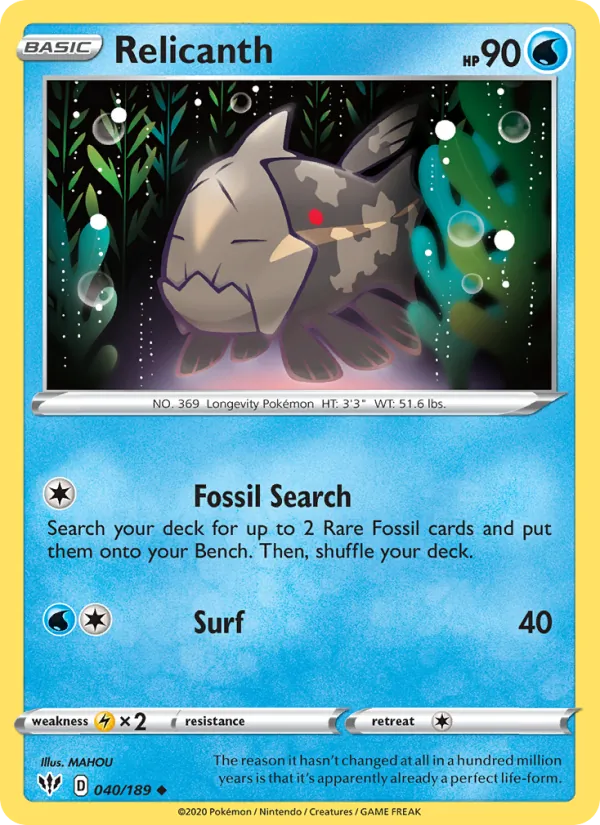 Relicanth — Darkness Ablaze 40/189