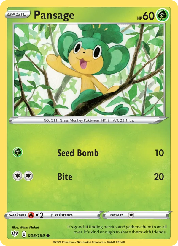 Pansage — Darkness Ablaze 6/189