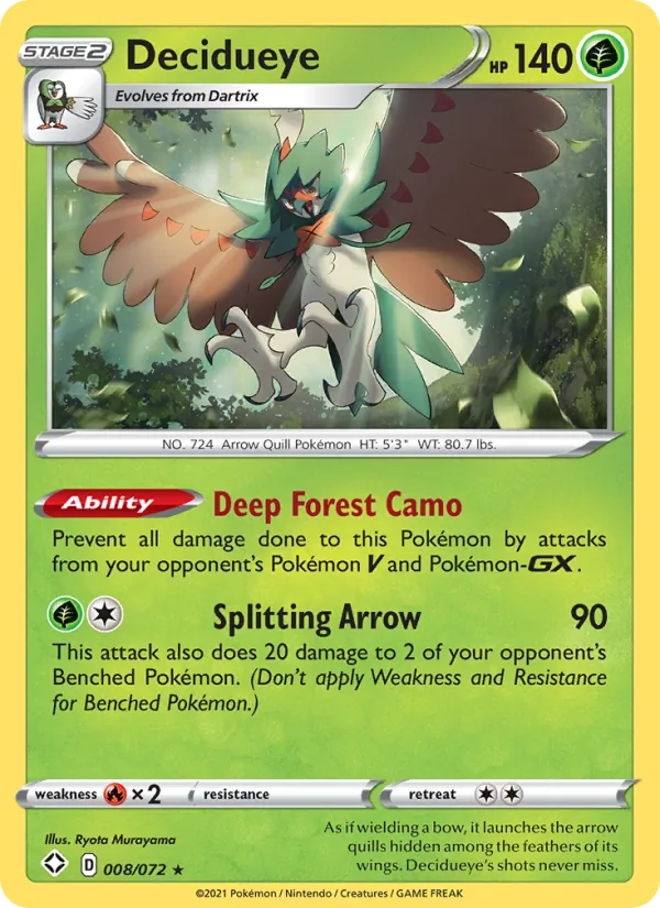 Decidueye — Shining Fates 8/72
