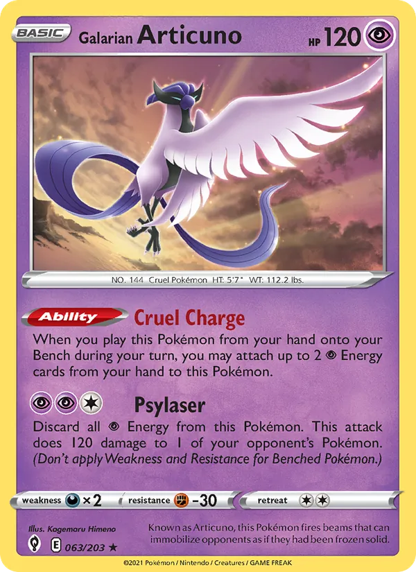 Galarian Articuno — Evolving Skies 63/203