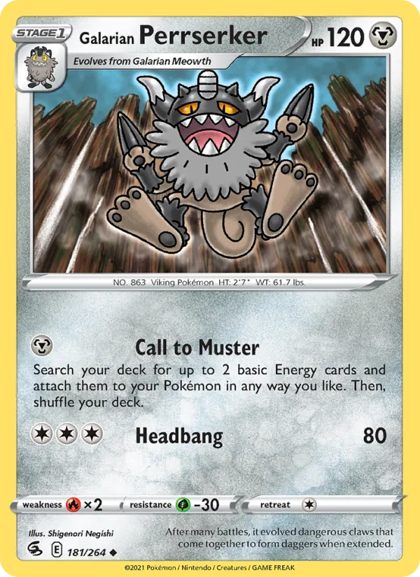 Galarian Perrserker — Fusion Strike 181/264
