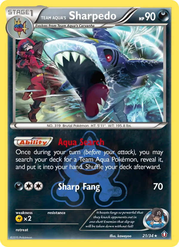 Team Aqua's Sharpedo — Double Crisis 21/34