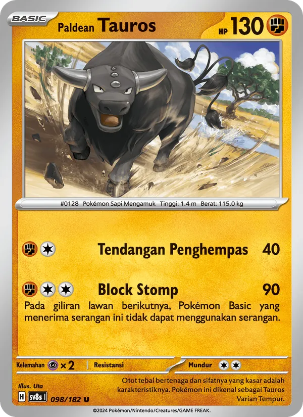 Paldean Tauros — Kilat Rasi 098/182
