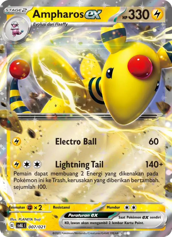 Ampharos ex — Sprigatito & Lucario ex 007/21