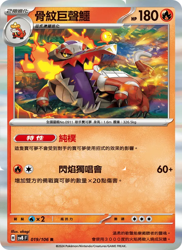 骨紋巨聲鱷 — 超電突圍 019/106