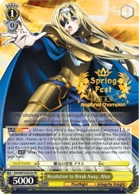 Resolution to Break Away, Alice (SpringFest 2020 Regional Champion)