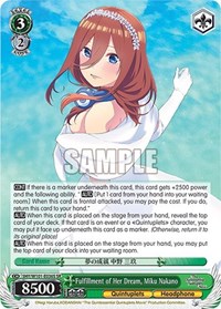 Fulfillment of Her Dream, Miku Nakano (SR)