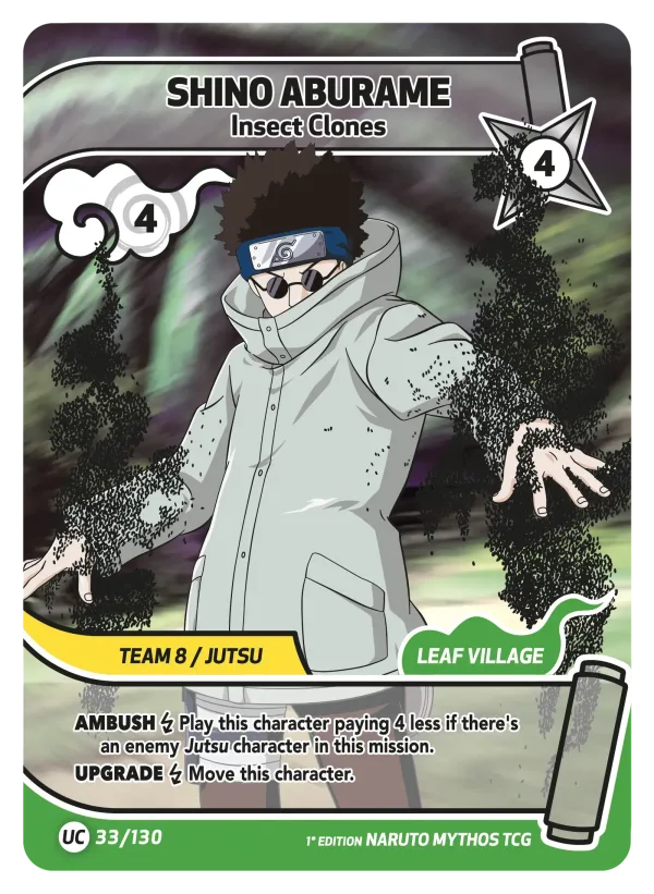 Shino Aburame — Set 1: Konoha Shidō — 1st edition 033/130
