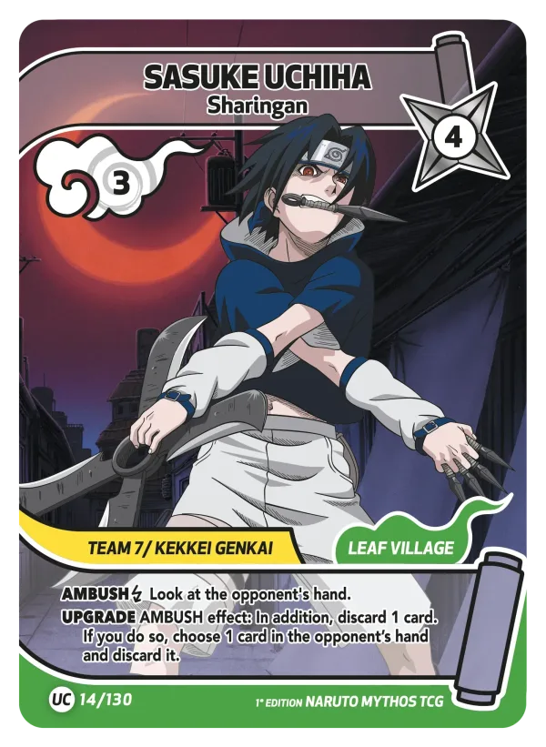 Sasuke Uchiwa — Set 1: Konoha Shidō — 2nd edition 014/130