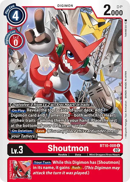Shoutmon — Booster XROS ENCOUNTER [BT10] BT10-008