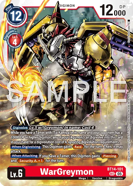 WarGreymon — Advanced Booster DIGIMON GENERATION [AD-01] BT14-101